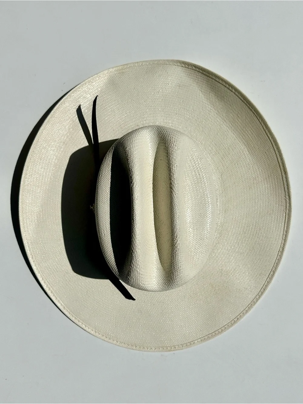 American Hat Co Para Panama Men's Wide-Brim Outback Hat Cream, Black Band, 7 1/8